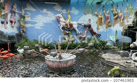 Fish pond looks in the afternoon Fish pond looks in the afternoon 107461903