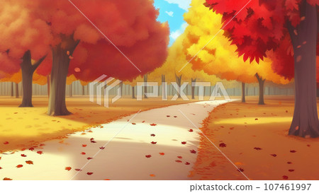 Autumn leaves road 107461997