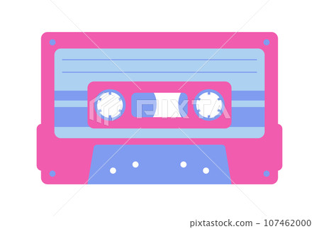 Illustration of retro cassette tape 107462000