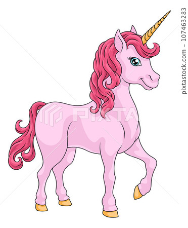 Unicorn Horn Horse Animal Cartoon Mascot From Myth 107463283