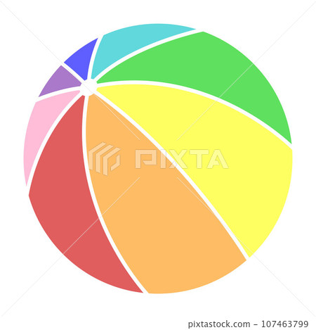 beach ball - color vector illustration of summer water air beach ball in rainbow colors beach ball - color vector illustration of summer water air beach ball in rainbow colors 107463799