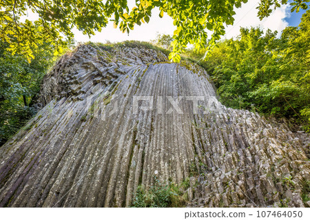 Basalt stone waterfall in the Somoska national nature reserve. 107464050