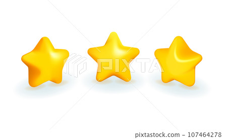 Three yellow 3D star icons vector illustration design. 107464278
