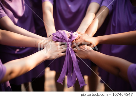 person holding world violence day symbol. generate AI person holding world violence day symbol. generate AI 107464547