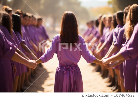 person holding world violence day symbol. generate AI 107464552