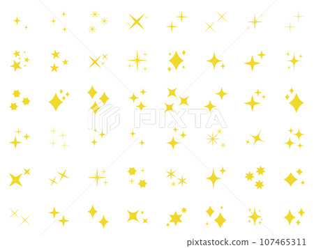 閃光/星形圖標設置矢量黃金插畫 107465311