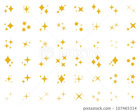 閃光/星形圖標設置矢量黃金插畫 107465314