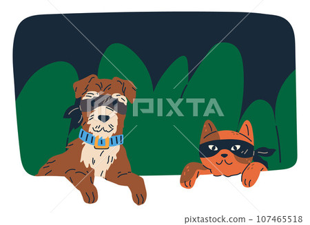 Spying, observing and sneaking. Vector illustration. Characters peeping, silent figures drawn by curiosity Looking out, measure of caution or anticipation Peeking person, hidden watcher treading 107465518