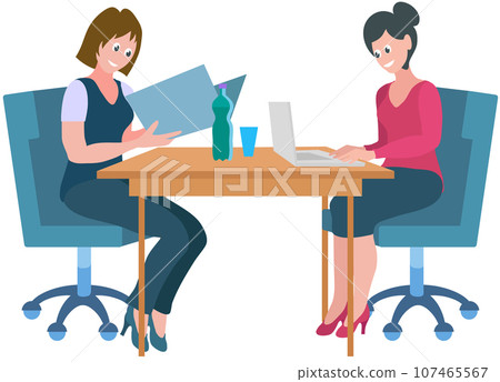 Office workers. Vector illustration. Office workers utilize technology for efficient task management Office work requires effective time management and prioritization skills A worker employee Office workers. Vector illustration. Office workers utilize technology for efficient task management Office work requires effective time management and prioritization skills A worker employee 107465567