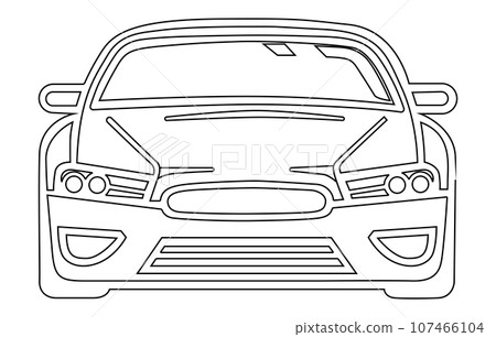 Vehicle Car Outline. Vehicle car Outline vector illustration. Vehicle Car Outline. Vehicle car Outline vector illustration. 107466104