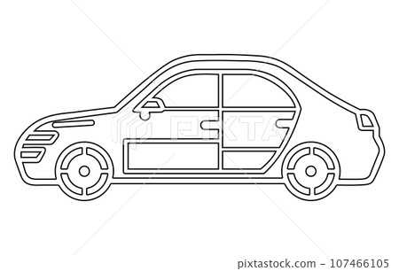 Vehicle Car Outline. Vehicle car Outline vector illustration. Vehicle Car Outline. Vehicle car Outline vector illustration. 107466105