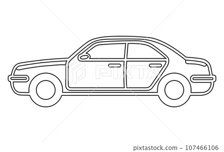 Vehicle Car Outline. Vehicle car Outline vector illustration. Vehicle Car Outline. Vehicle car Outline vector illustration. 107466106