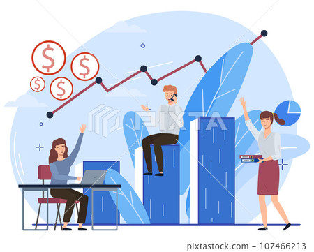 Office workers. Vector illustration. Teamwork essential for achieving shared goals and objectives A team meeting fosters collaboration and ideexchange among colleagues Office workers communicate Office workers. Vector illustration. Teamwork essential for achieving shared goals and objectives A team meeting fosters collaboration and ideexchange among colleagues Office workers communicate 107466213