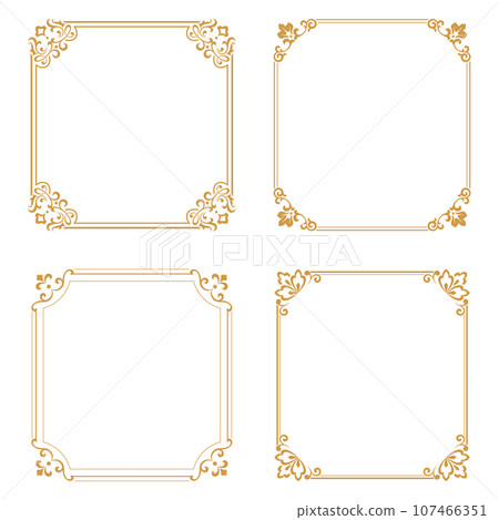Set of decorative frames Elegant vector element for design in Eastern style, place for text. Floral gold and white borders. Lace illustration for invitations and greeting cards Set of decorative frames Elegant vector element for design in Eastern style, place for text. Floral gold and white borders. Lace illustration for invitations and greeting cards 107466351