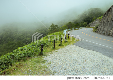Venus Line shrouded in fog [Nagawa Town, Ogata District] 107466957