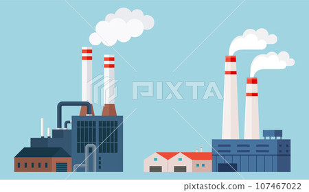Automation business. Vector illustration. Gear effective process organization business concept Business industry, bot control on factory, algorithm, analyze co2, automate clean steam emissions, check 107467022