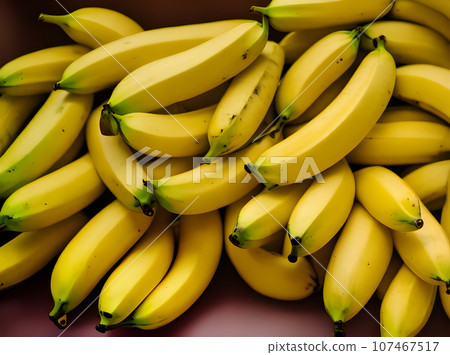 Realistic bananas closeup neutral colors warm lighting 107467517