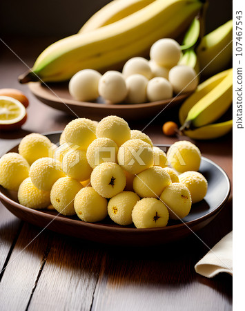 Hyper realistic bananas POV neutral colors warm 107467543