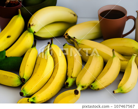 Realistic bananas cozy kitchen warm lighting 107467567