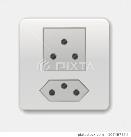 Realistic socket. Sui, Lie, Rwa socket vector illustration. Adapters. Isolated electrical equipment on wall. Type O. Vector multiple standards socket for plug. Ac adapters for electrical appliances 107467854