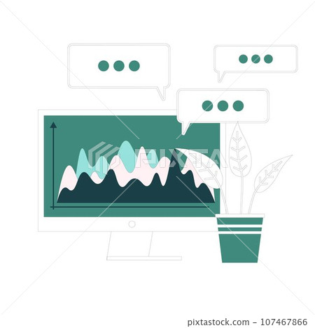 Online analytics, financial report chart, data analysis, and web development concept. Monitor with data chart company profile, with info graphic elements graph design concept, business presentation Online analytics, financial report chart, data analysis, and web development concept. Monitor with data chart company profile, with info graphic elements graph design concept, business presentation 107467866