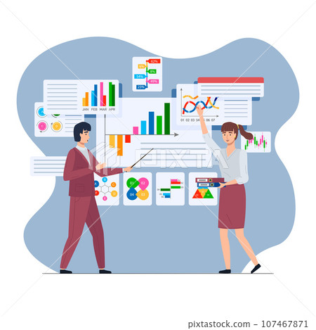 Business people marketing team analyze graph and chart. Data analytics, statistic to analysis, business graph dashboard, marketing research, diagram for optimization, big data and information concept Business people marketing team analyze graph and chart. Data analytics, statistic to analysis, business graph dashboard, marketing research, diagram for optimization, big data and information concept 107467871