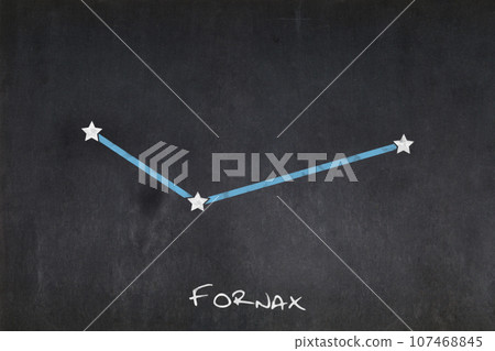 Fornax constellation drawn on a blackboard 107468845