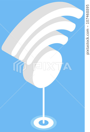 Free WiFi icon. Vector wifi sign with wave signal button logotype on blue background. wireless support and digital communication, modern network symbol, information online connect, computing element Free WiFi icon. Vector wifi sign with wave signal button logotype on blue background. wireless support and digital communication, modern network symbol, information online connect, computing element 107468895