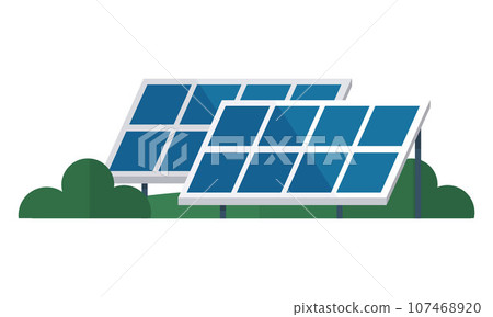 Solar cell panels. Solar battery, solar panel. Renewable alternative energy concept with glowing low poly energy. New solar battery generates a pure electricity. Isolated sun panel on white Solar cell panels. Solar battery, solar panel. Renewable alternative energy concept with glowing low poly energy. New solar battery generates a pure electricity. Isolated sun panel on white 107468920