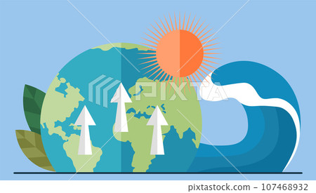 Global warming, sea level rise, increase in temperature of planet, evaporation of worlds oceans. Ecological catastrophy, human impact on ecology. Saving Earth and environmental care, climate change Global warming, sea level rise, increase in temperature of planet, evaporation of worlds oceans. Ecological catastrophy, human impact on ecology. Saving Earth and environmental care, climate change 107468932