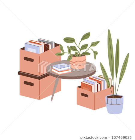 Vector Flat Concept Of Office Desk Essentials Stock Illustration