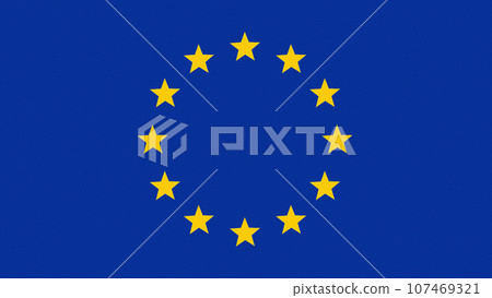 National 3d Europe flag. Flag of Europe. EU flag - European Union.  The European flag Vector graphics 107469321