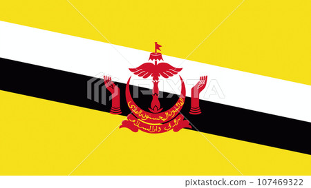 Brunei Flag. National Brunei flag. Flag of Brunei. The Brunei Flag Vector graphics 107469322