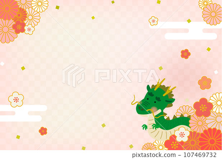 龍年插畫新年賀卡 107469732