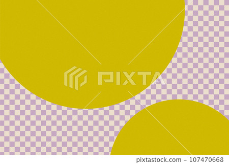 Gold moon and light purple illustration background with checkered pattern 107470668