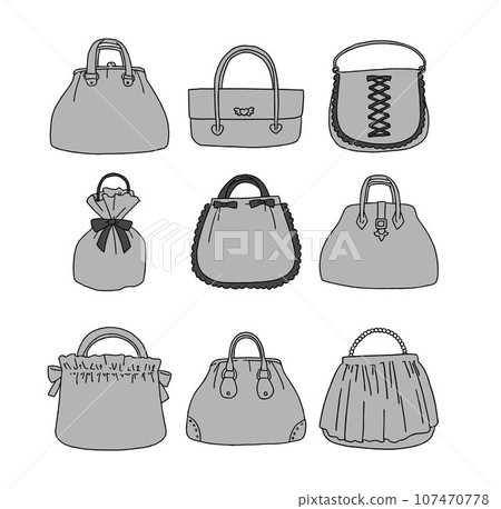 灰色手袋插畫集 灰色手袋插畫集 107470778