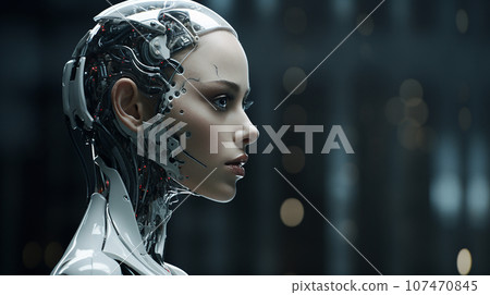 AI female robot generative ai AI female robot generative ai 107470845