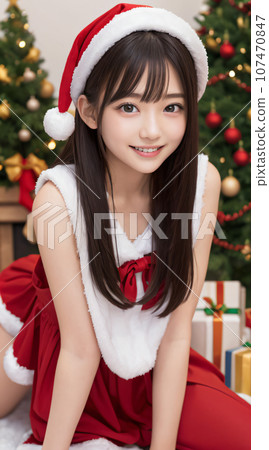 AI image of a woman wearing a Santa costume AI image of a woman wearing a Santa costume 107470847