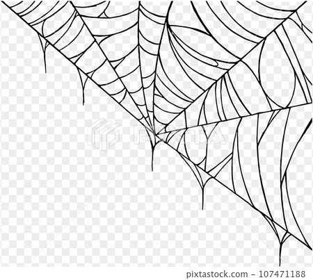 Spooky Halloween party background with spiderwebs. Use it for posters, brochures, or online ads. It's a transparent PNG with space for your text. vector Spooky Halloween party background with spiderwebs. Use it for posters, brochures, or online ads. It's a transparent PNG with space for your text. vector 107471188