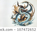 Zodiac sign: An image of a dragon (dragon) figurine. Carrying good luck. 107472652