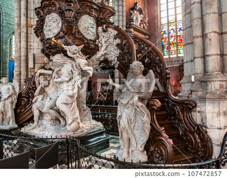 Interiors of Saint Bavon cathedral, Ghent, Belgium 107472857