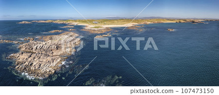 The beautiful coast of the Tobernanoran area on Cruit Island, County Donegal, Ireland 107473150