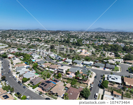 Aerial view of South San Diego residential neighborhood Aerial view of South San Diego residential neighborhood 107473464
