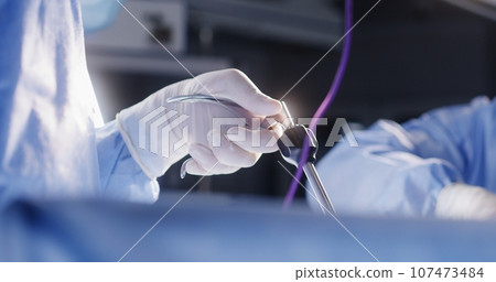 Surgeons perform operation using surgical tools 107473484