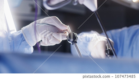 Surgeons perform operation using surgical tools 107473485