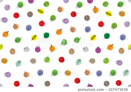illustration Line drawings of vegetables and fruits with circle color on white background. illustration Line drawings of vegetables and fruits with circle color on white background. 107473636