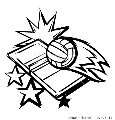 Volleyball ball illustration. Sport club item or symbol. 107473914