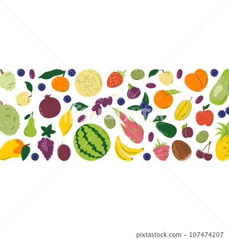 Fruity composition isolated on negative background Fruity composition isolated on negative background 107474207