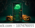 Halloween background with phone with copy space 107476055