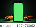 Halloween background with phone with copy space 107476062